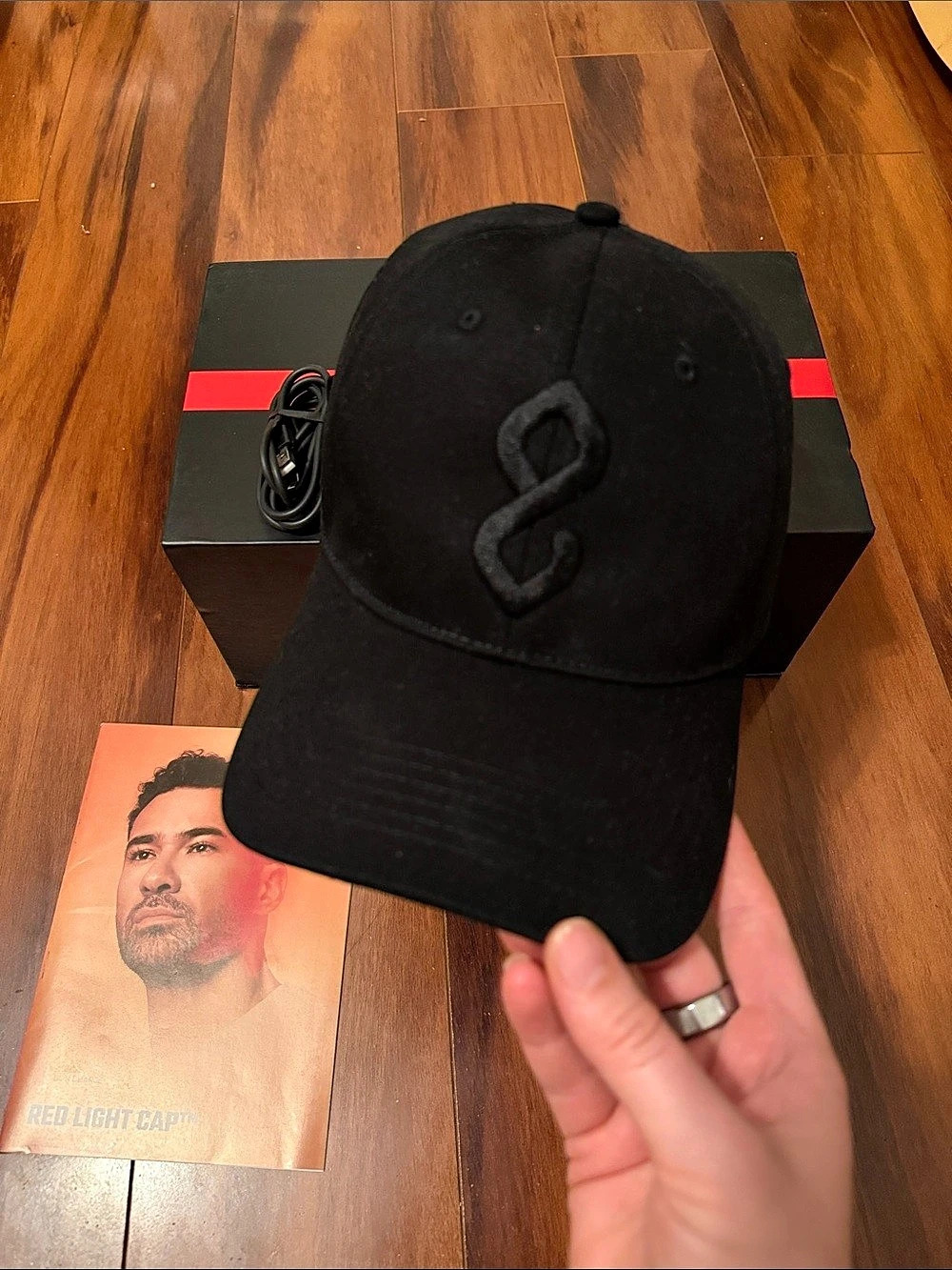 BON CHARGE Red Light Cap Black Cap with Original Box Like New